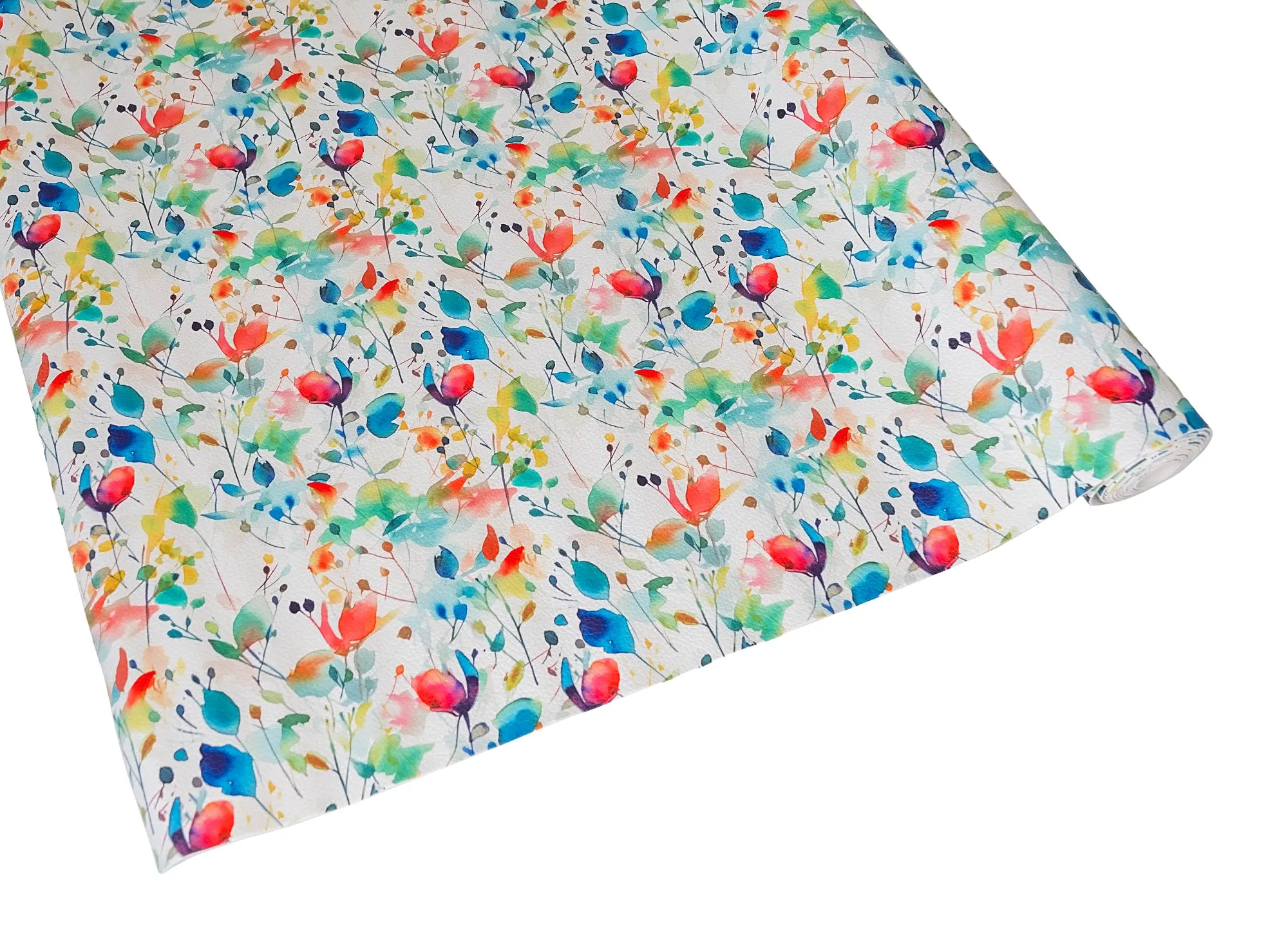 Rainbow Wildflowers Printed Vinyl 18" x 53" Roll | Pebble Texture