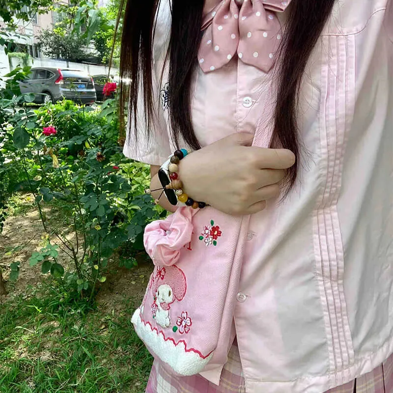 Sanrio Illustration Towel Embroidery Tote Bag