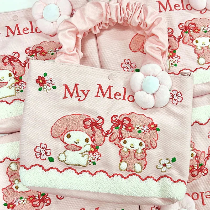 Sanrio Illustration Towel Embroidery Tote Bag