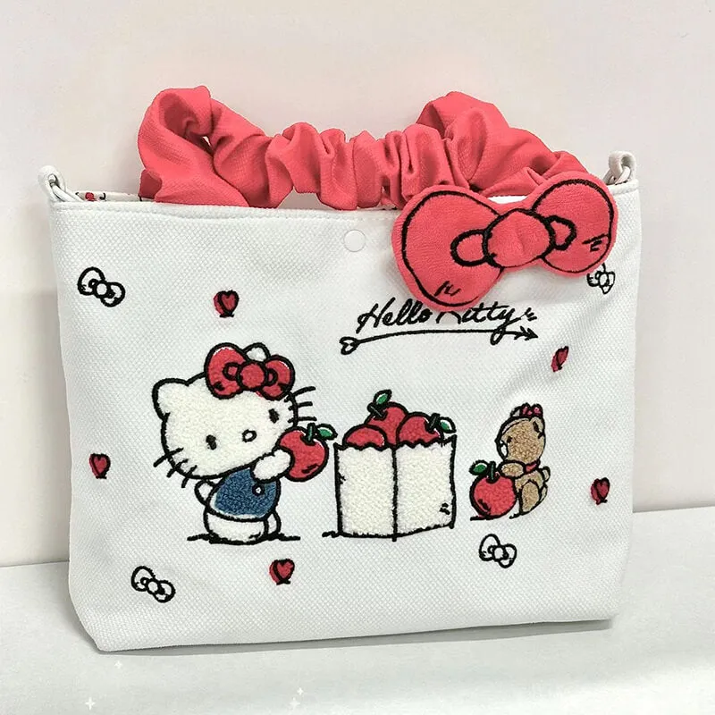 Sanrio Illustration Towel Embroidery Tote Bag