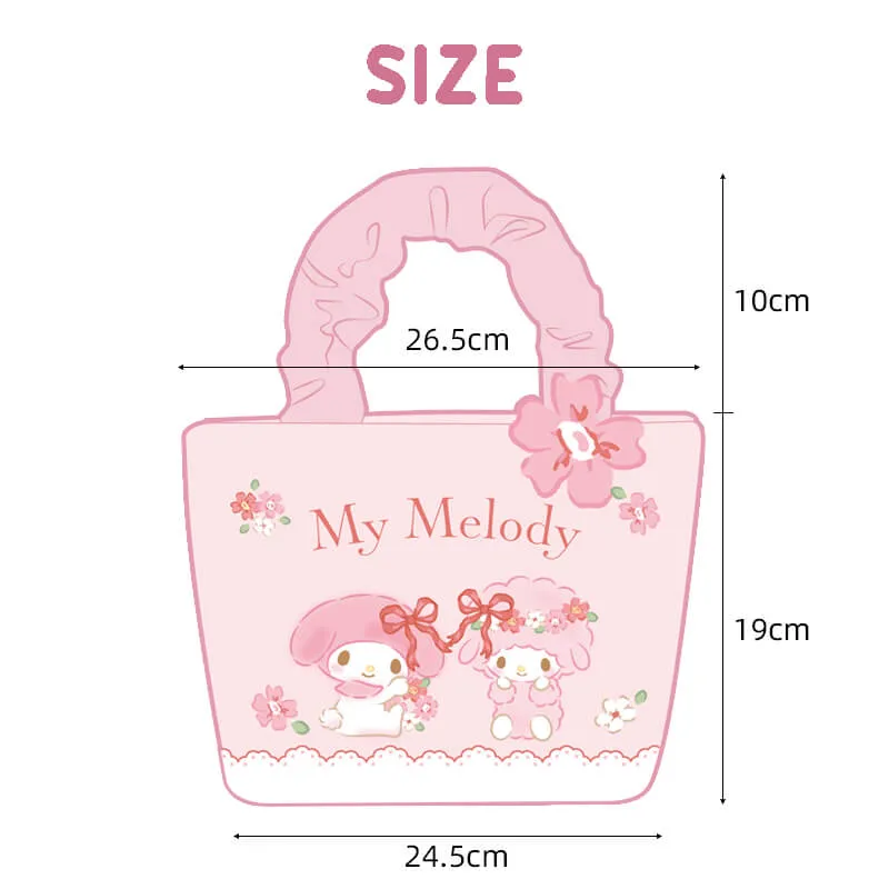 Sanrio Illustration Towel Embroidery Tote Bag