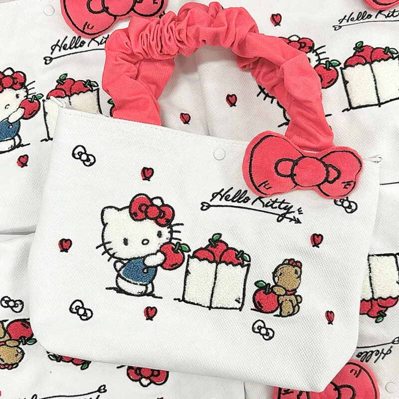 Sanrio Illustration Towel Embroidery Tote Bag