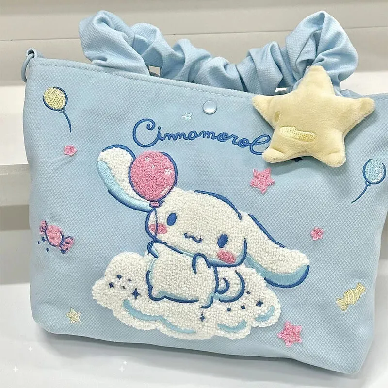 Sanrio Illustration Towel Embroidery Tote Bag