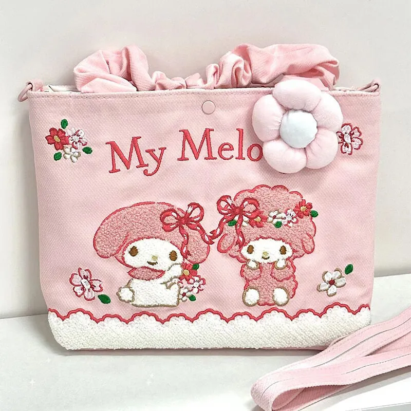 Sanrio Illustration Towel Embroidery Tote Bag