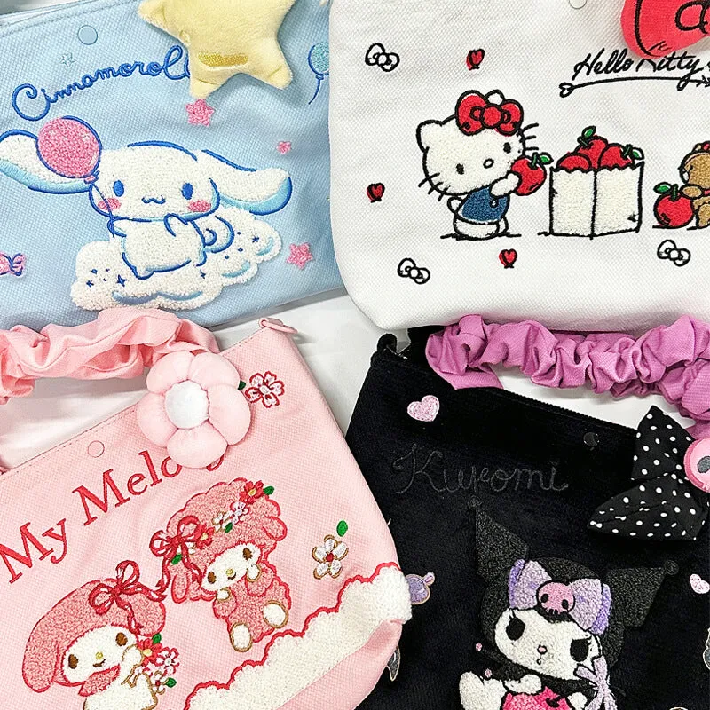 Sanrio Illustration Towel Embroidery Tote Bag