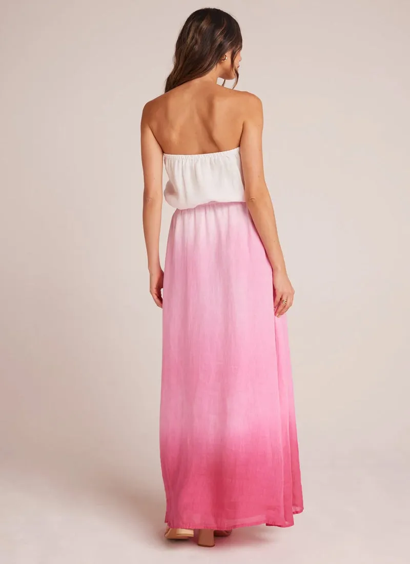 Strapless Linen Maxi Dress