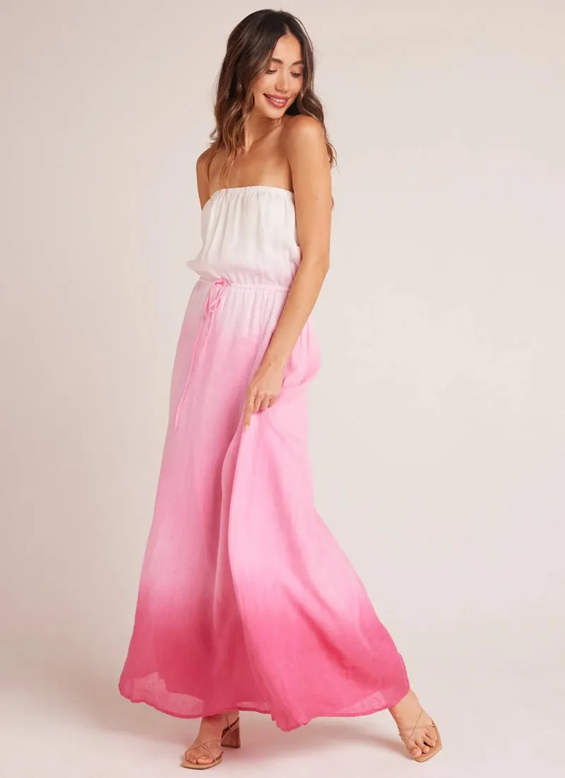 Strapless Linen Maxi Dress