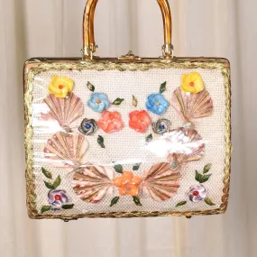 Vintage Colorful Seashell Wicker Bag